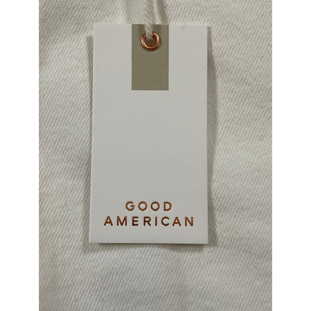 Good American White Denim Mini Skirt Raw Hem GWMSL92 Womens Size 20 NEW - Picture 6 of 11